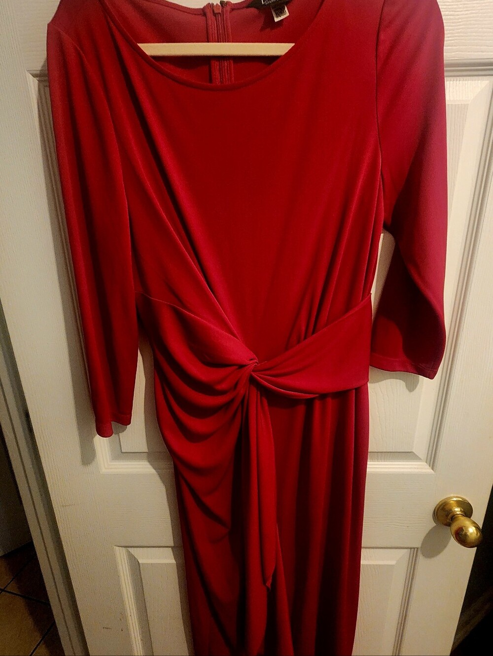 Ralph Lauren Waterfall Front Rich Red Dress